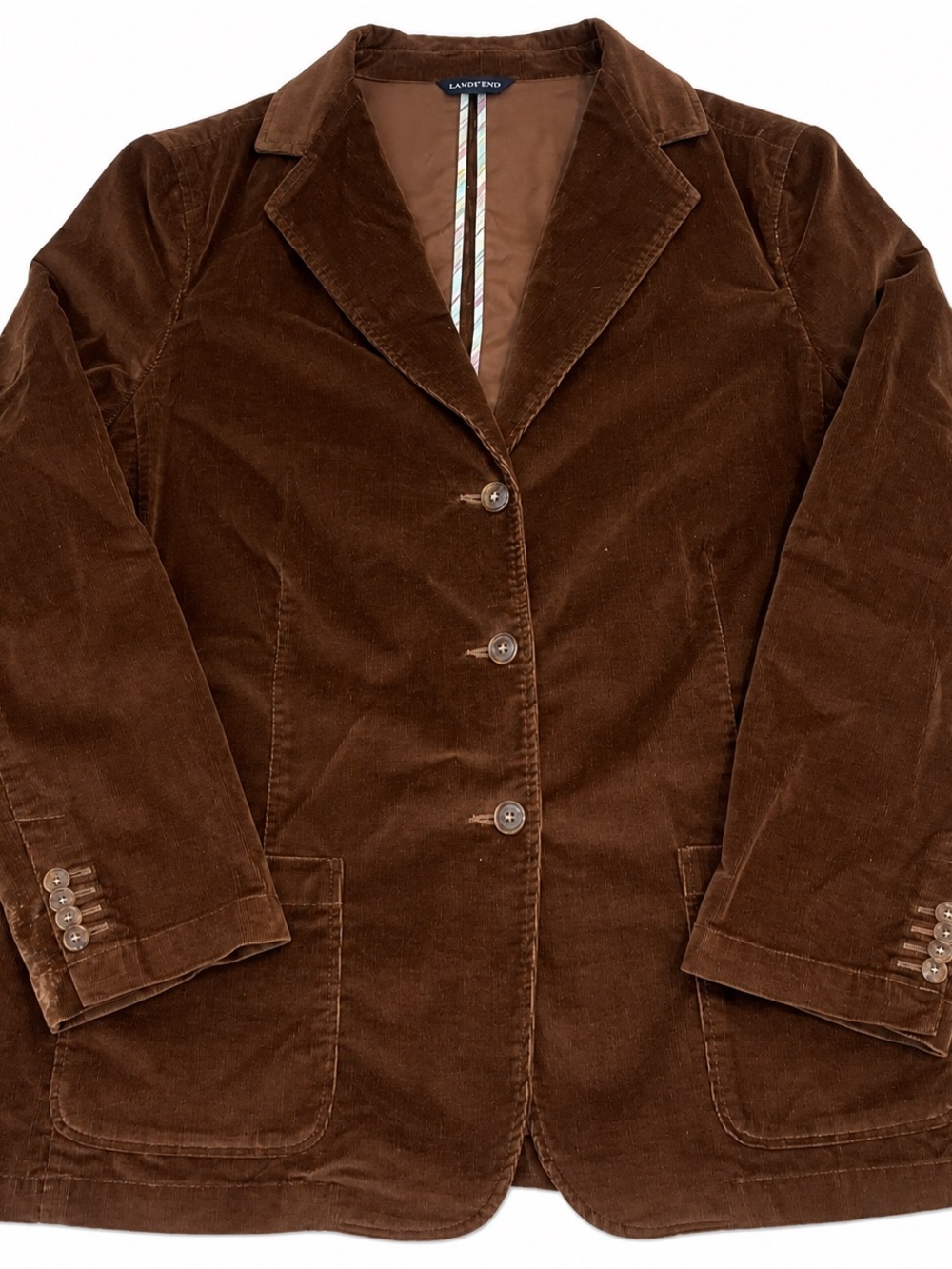 Lands' End Women's Brown Corduroy Blazer Jacket